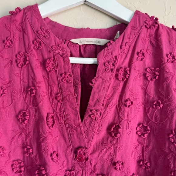 Soft Surroundings Long Sleeve Floral Embroidered Blouse Top Women’s Medium - Picture 9 of 11